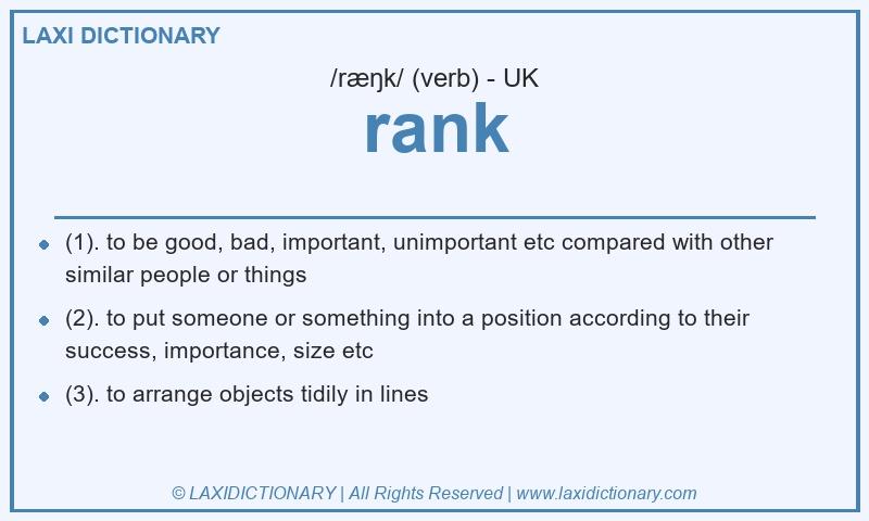 Definition rank in British English