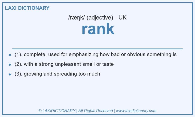 Definition rank in British English