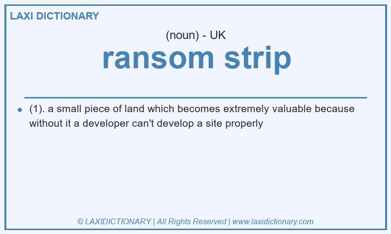 Definition ransom strip in British English