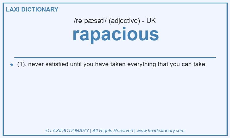 Definition rapacious in British English