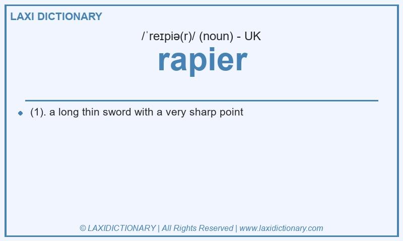 Definition rapier in British English