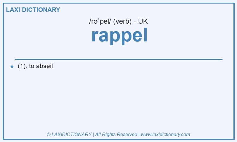 Definition rappel in British English