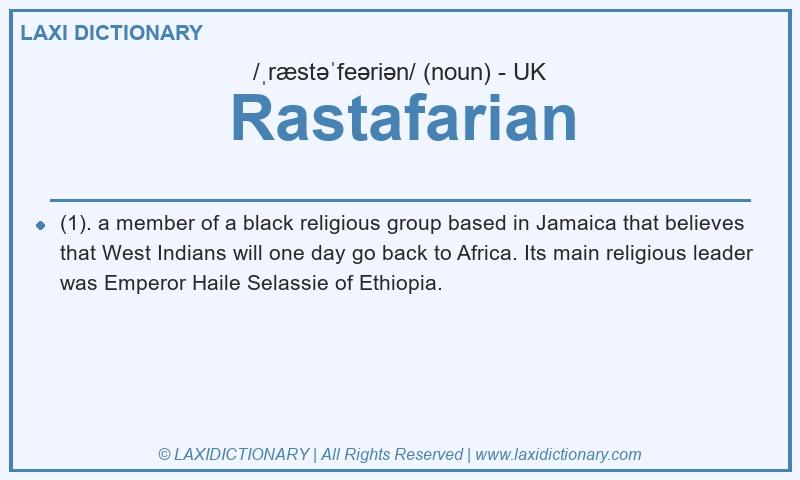 Definition Rastafarian in British English