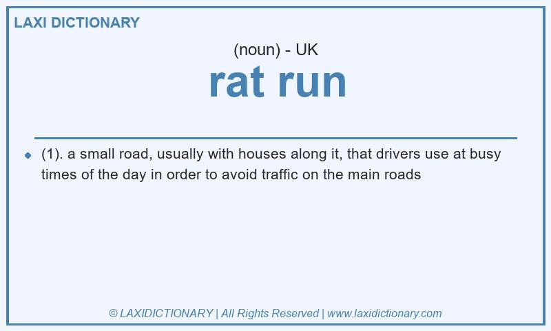 Definition rat run in British English