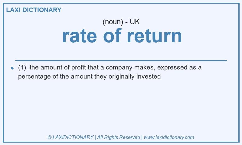 Definition rate of return in British English