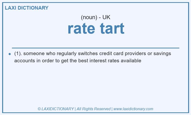 Definition rate tart in British English