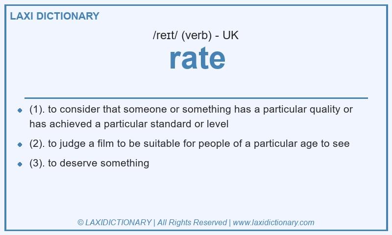 Definition rate in British English