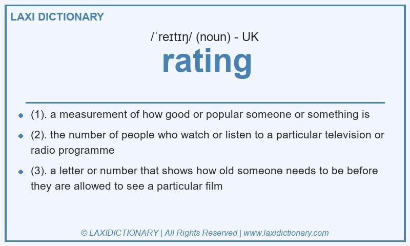 Definition rating in British English