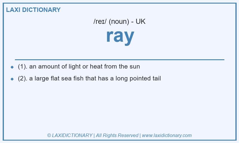 Definition ray in British English