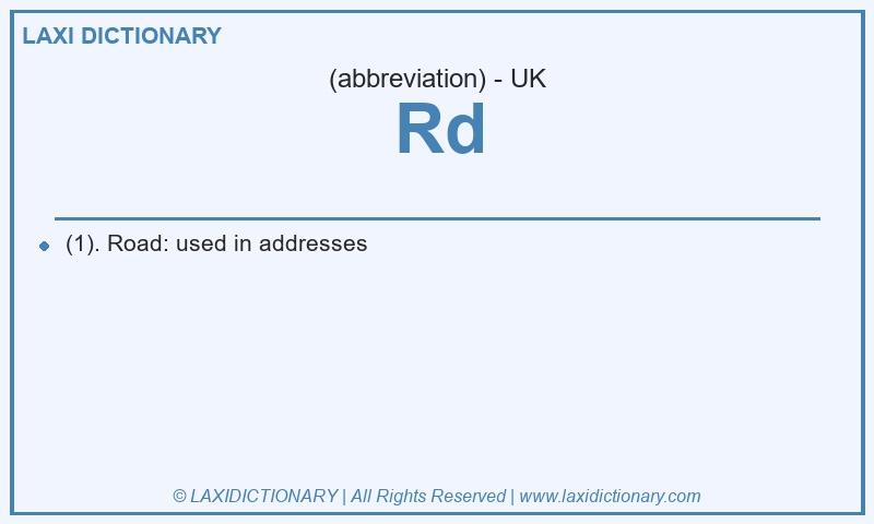 Definition Rd in British English