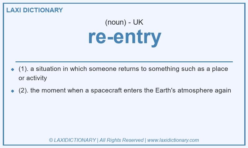 Definition re-entry in British English