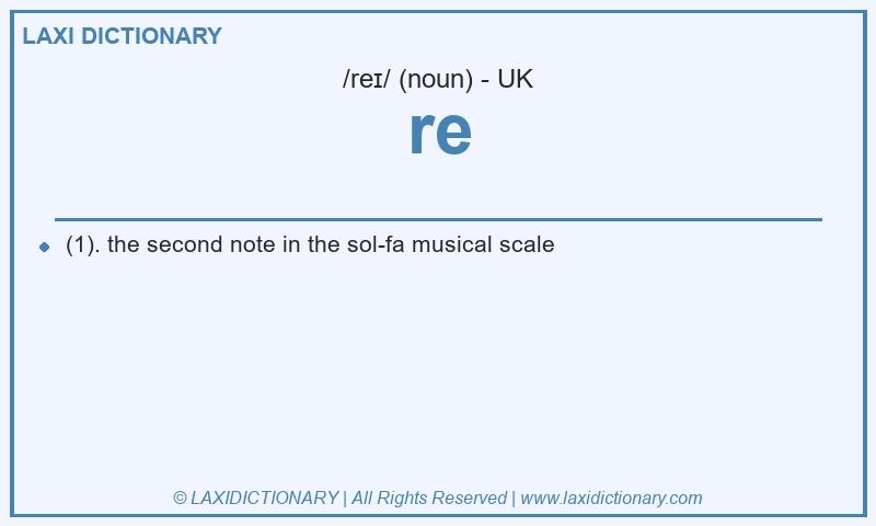 Definition re in British English