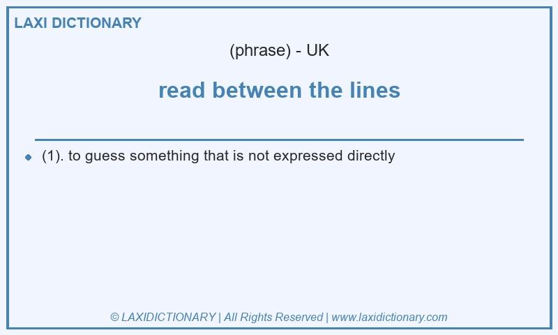 Definition read between the lines in British English