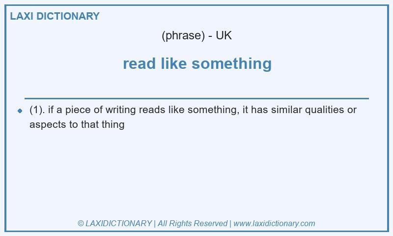 Definition read like something in British English