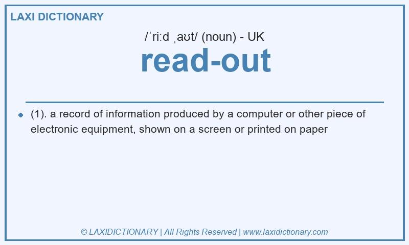 Definition read-out in British English