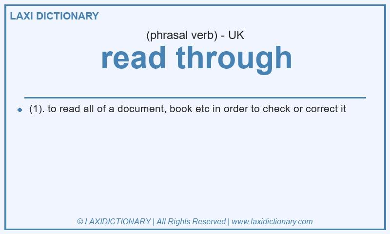 Definition read through in British English