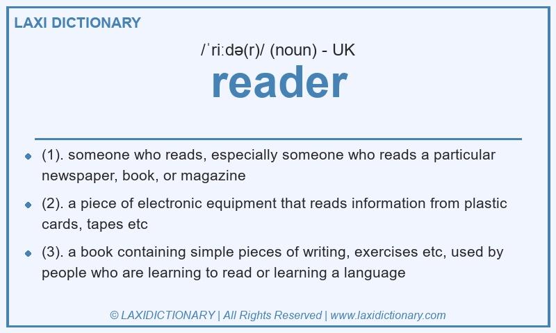 Definition reader in British English