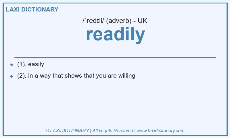 Definition readily in British English