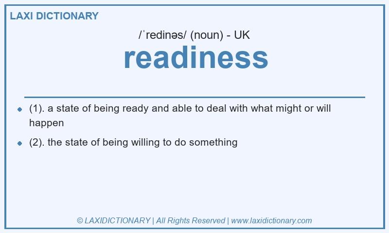 Definition readiness in British English