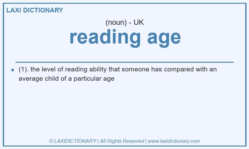 Definition reading age in British English