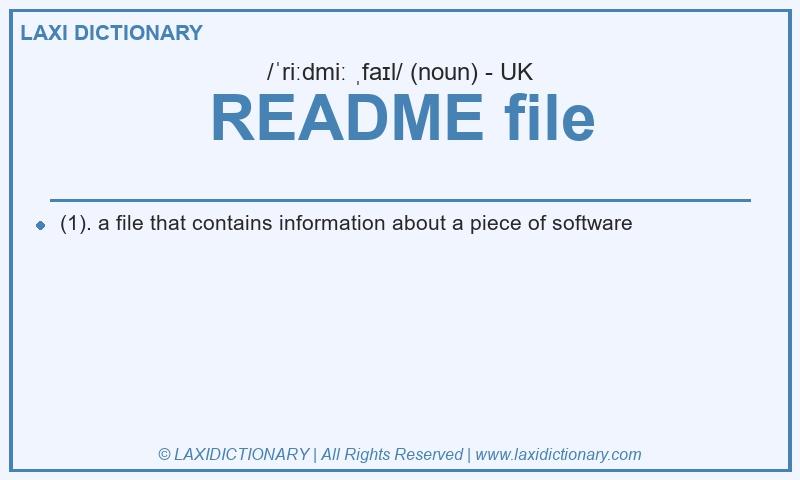 Definition README file in British English