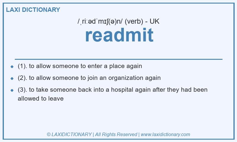 Definition readmit in British English