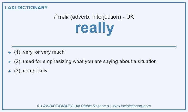 Definition really in British English