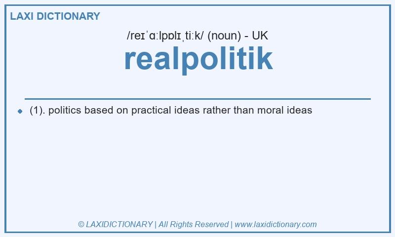 Definition realpolitik in British English