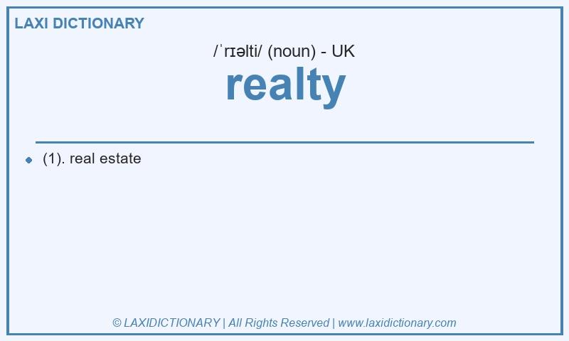 Definition realty in British English