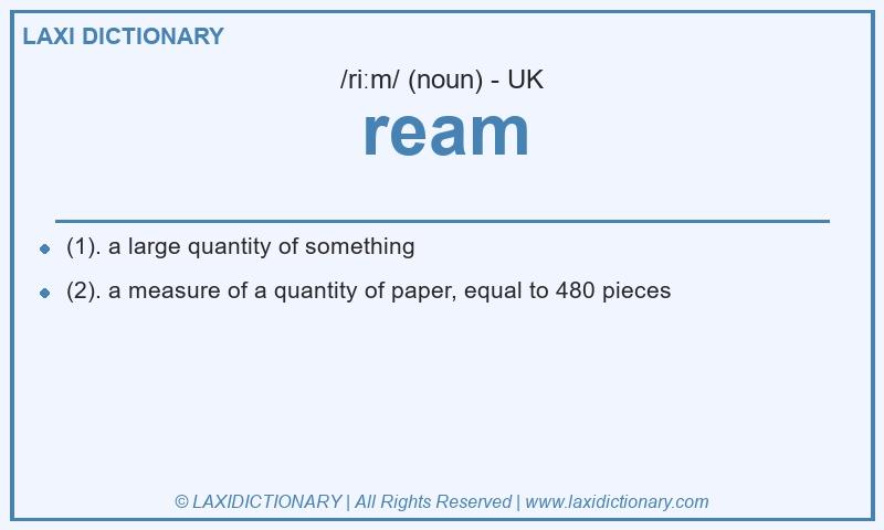 Definition ream in British English