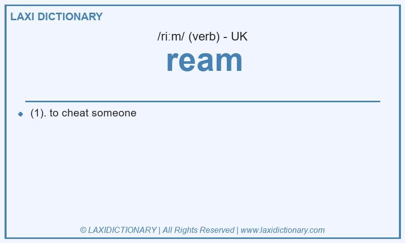 Definition ream in British English