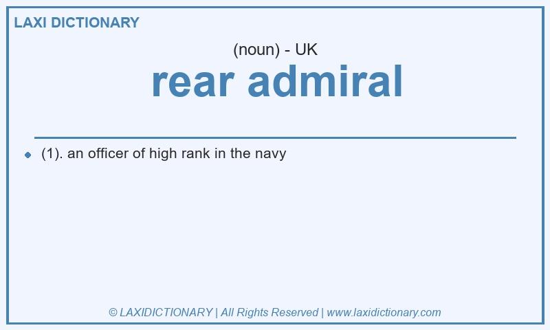 Definition rear admiral in British English