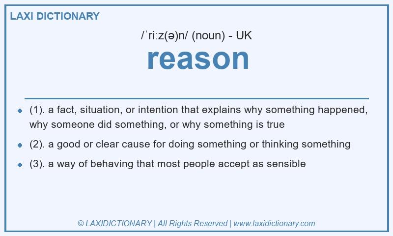 Definition reason in British English