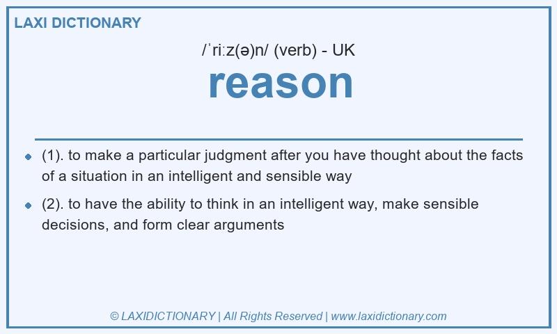 Definition reason in British English
