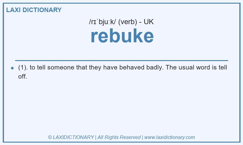 Definition rebuke in British English