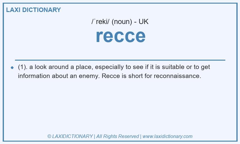 Definition recce in British English