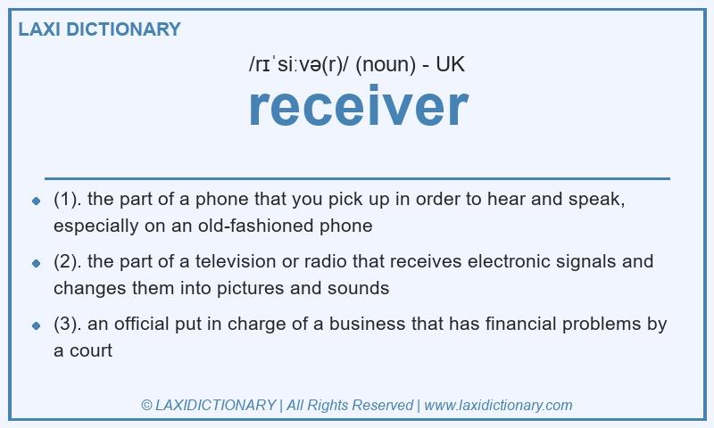 Definition receiver in British English