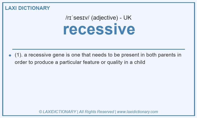 Definition recessive in British English