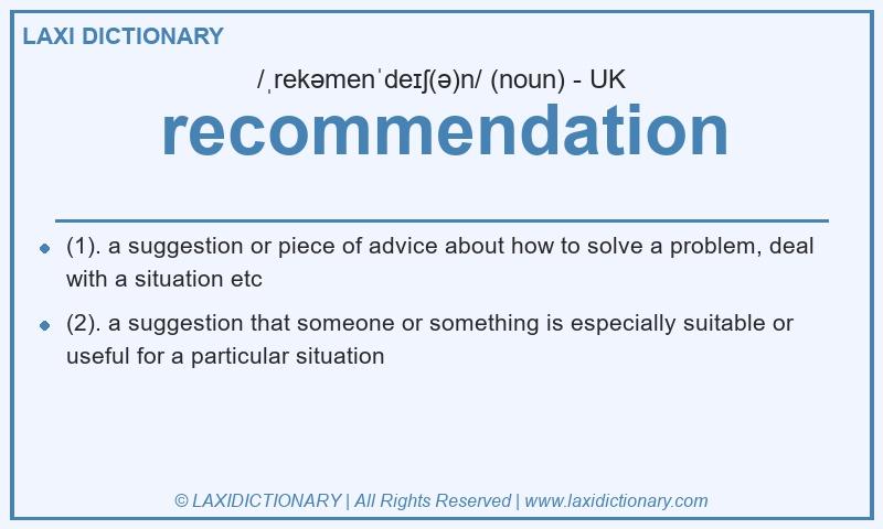 Definition recommendation in British English