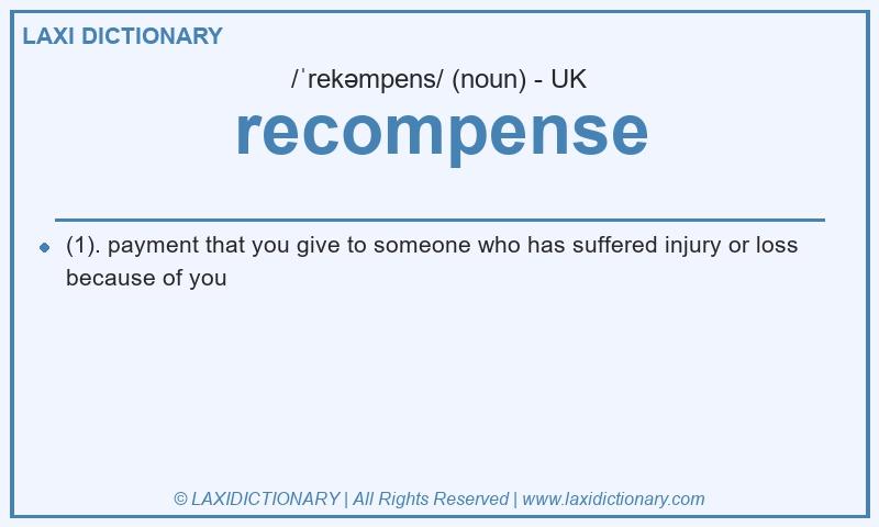 Definition recompense in British English