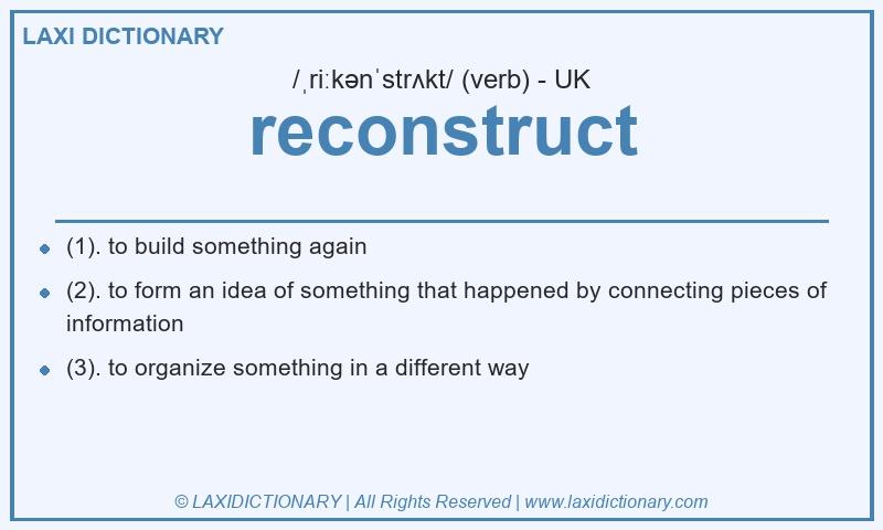 Definition reconstruct in British English