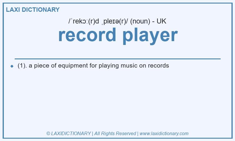 Definition record player in British English