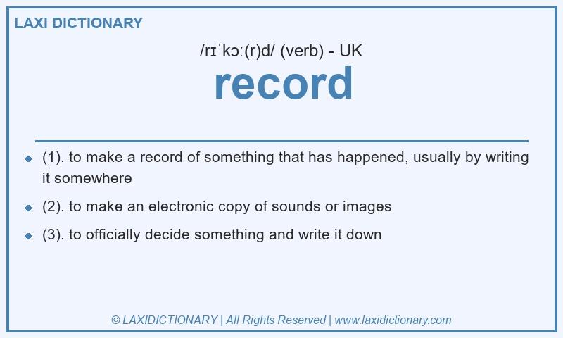 Definition record in British English