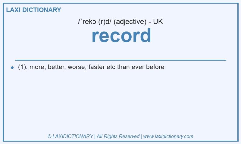 Definition record in British English