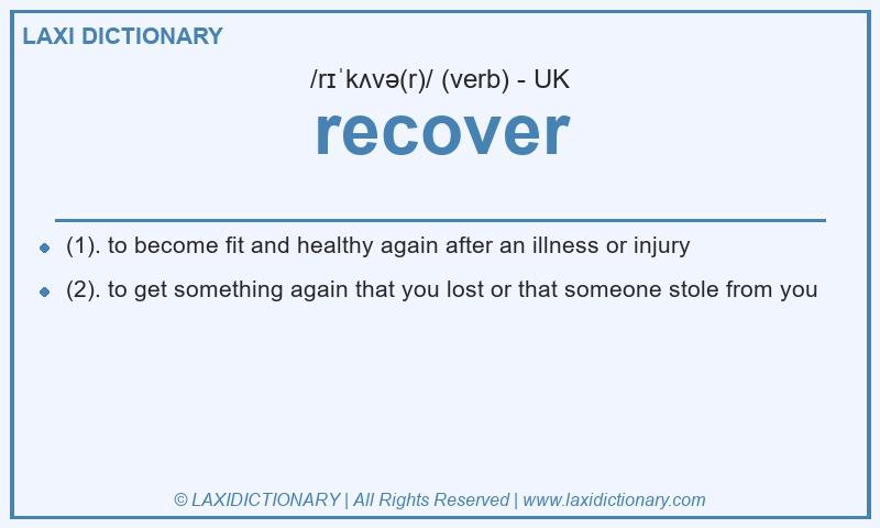 Definition recover in British English