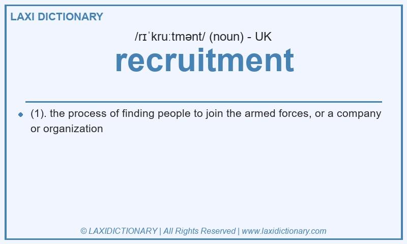 Definition recruitment in British English