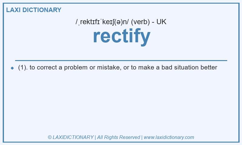 Definition rectify in British English