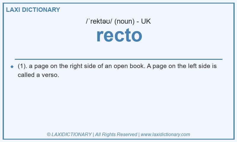 Definition recto in British English