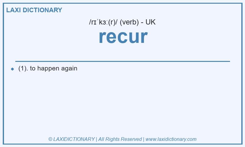 Definition recur in British English