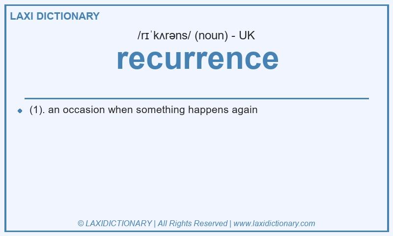 Definition recurrence in British English